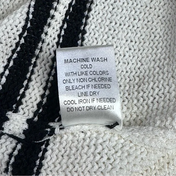 Carly Jean Los Angeles V-Neck Sweater White with Black Stripes - Picture 5 of 6